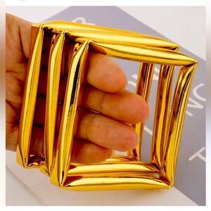Gorgeous Gold Plated Luxury Dubai Square Bangle Bracelets.   (2For$25))